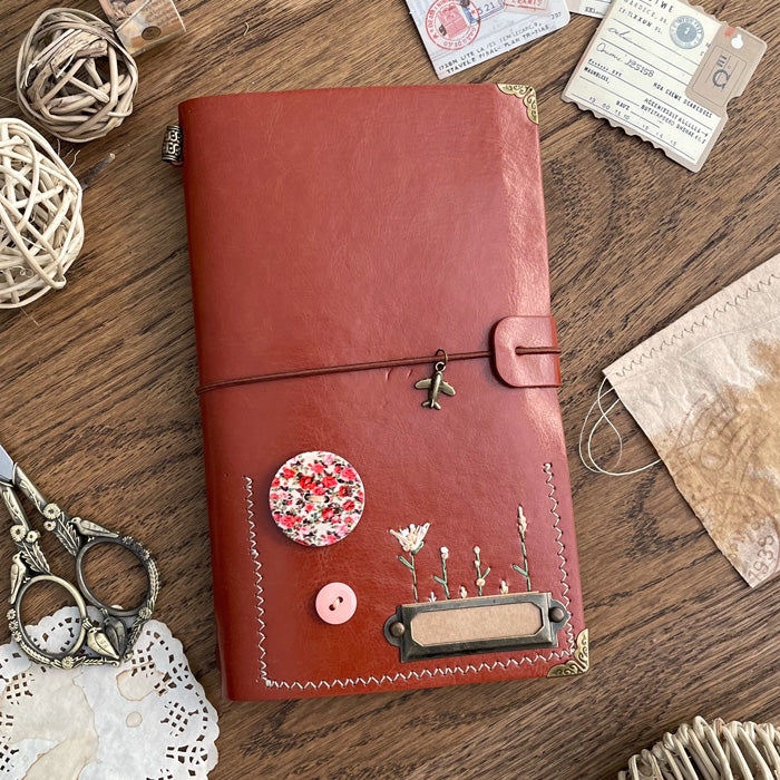 Embroidered Midori - Brown