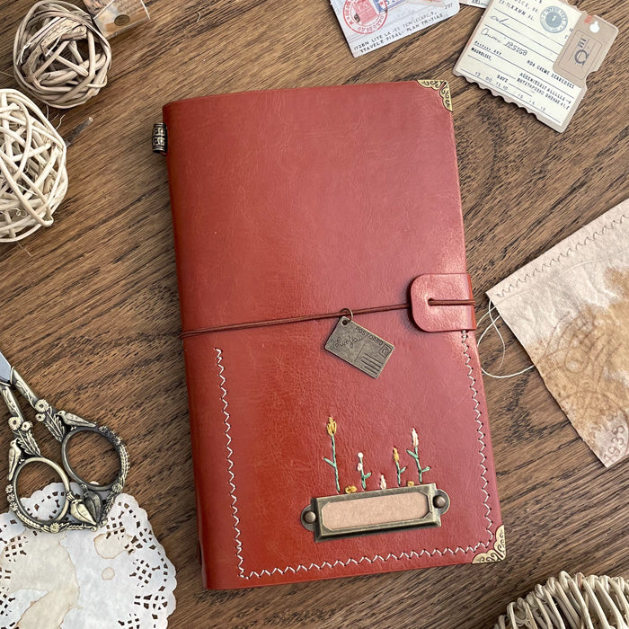 Embroidered Midori - Brown