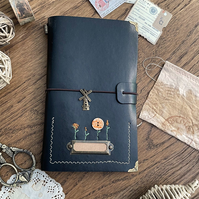 Embroidered Midori - Black